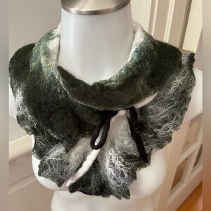 Gorgeous handcrafted wet felted merino wool scarf/collar